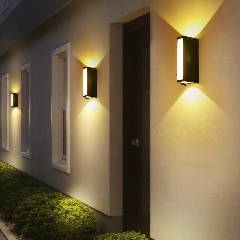 Up down photo outdoor wall washer warm white light modern simplicity style on exterior wall