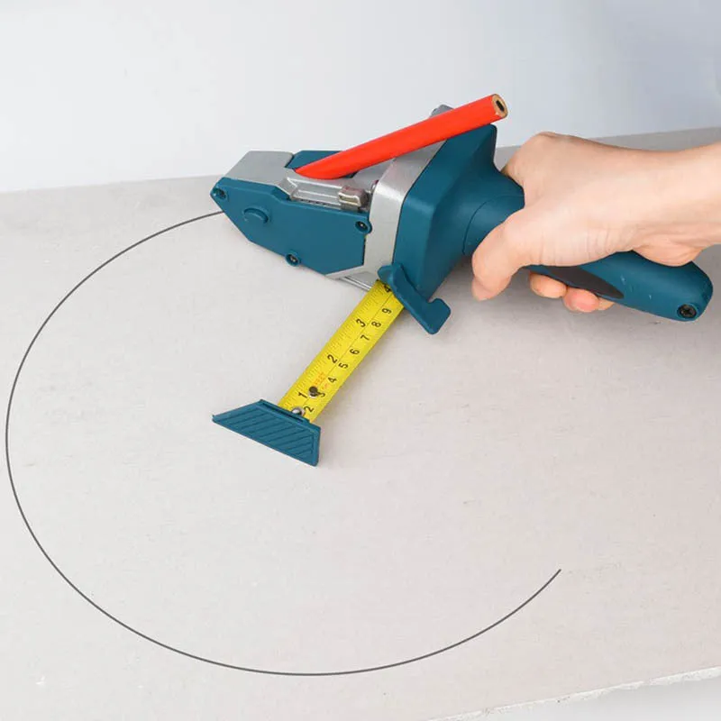 Blue aluminium alloy and TPR plastic woodworking cutter with precise scale for multi-board cutting