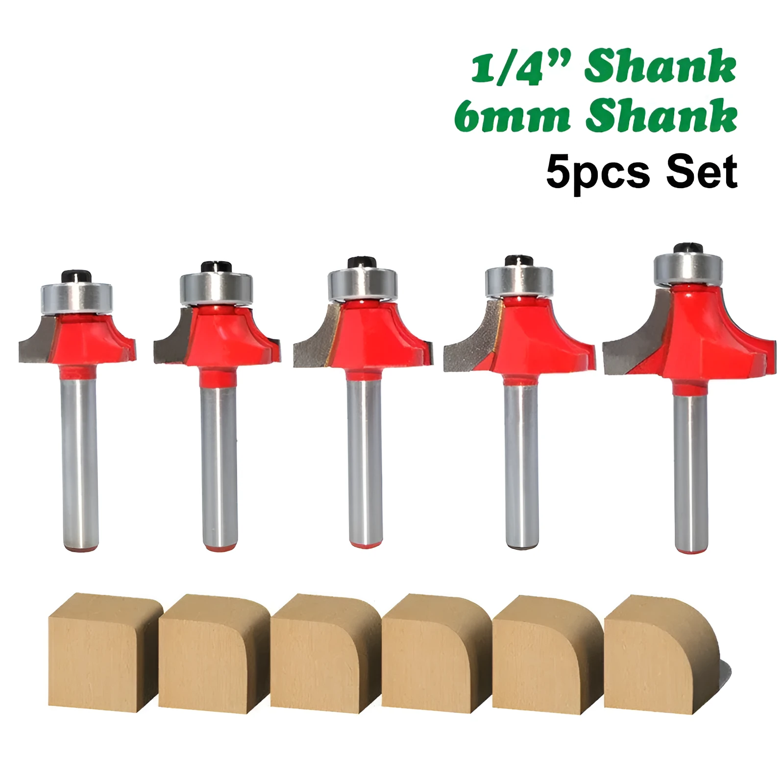 Carbide flat milling cutter with straight shank in 6mm and 6.35mm sizes for woodworking trimming