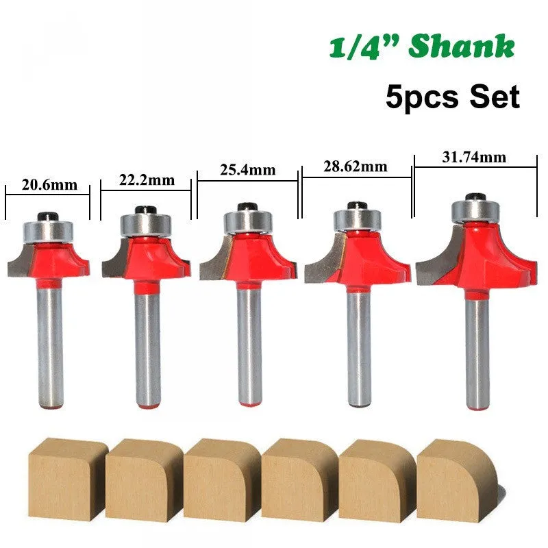 Carbide flat milling cutter with straight shank in 6mm and 6.35mm sizes for woodworking trimming