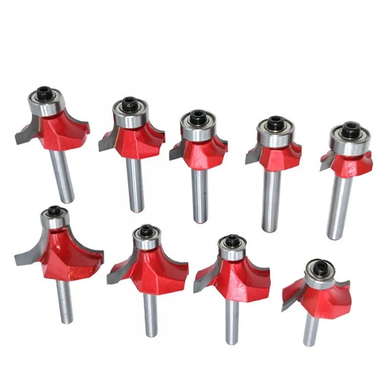 Carbide flat milling cutter with straight shank in 6mm and 6.35mm sizes for woodworking trimming