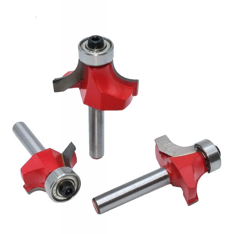 Carbide flat milling cutter with straight shank in 6mm and 6.35mm sizes for woodworking trimming