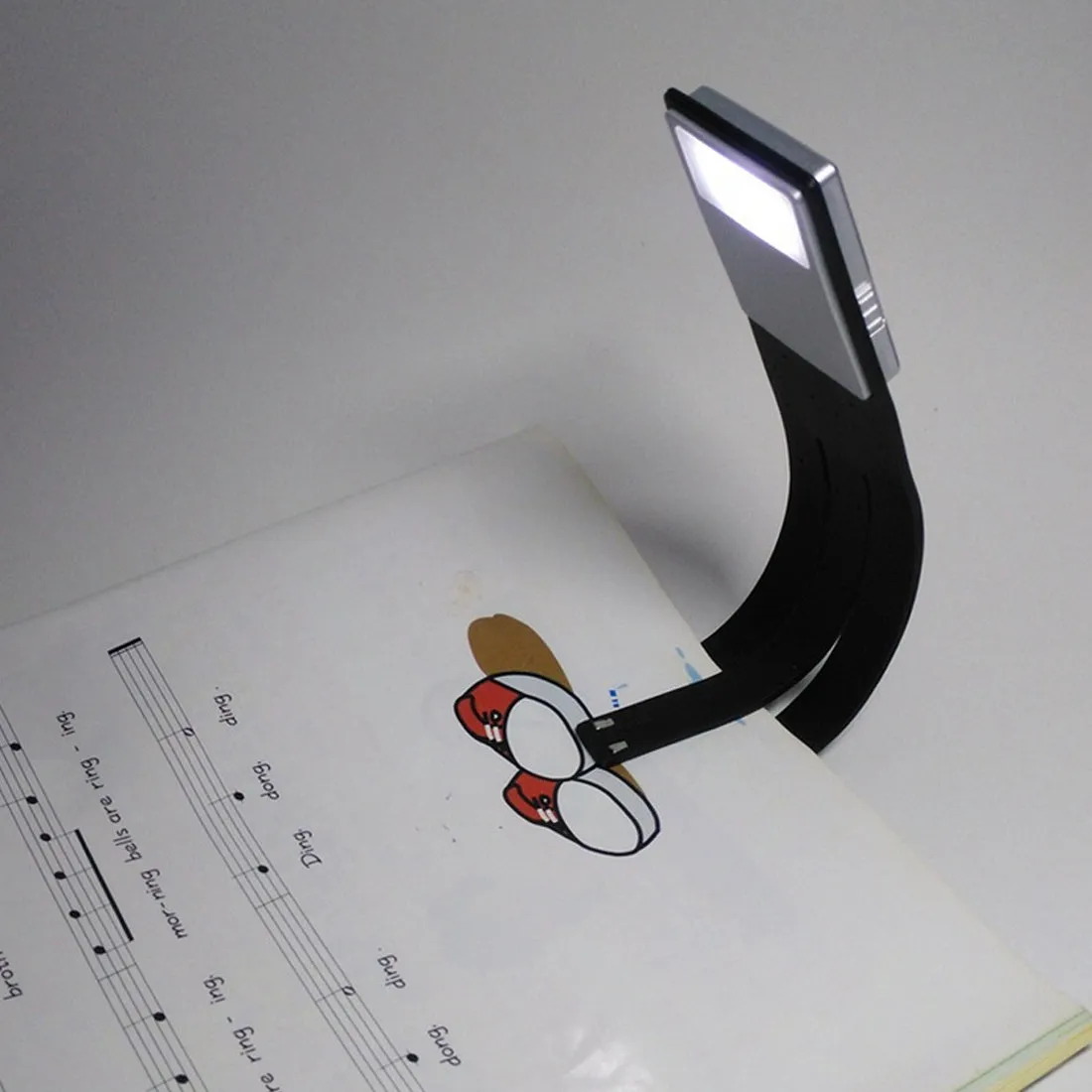 LED Kindle light in black, USB rechargeable flexible clip book lamp for e-readers