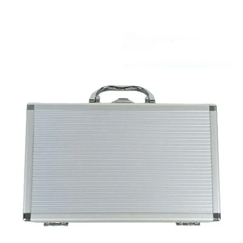 Silver aluminium alloy toolbox with lockable lid, 40x25x15cm