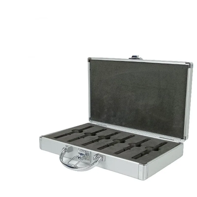 Silver aluminium alloy toolbox with lockable lid, 40x25x15cm