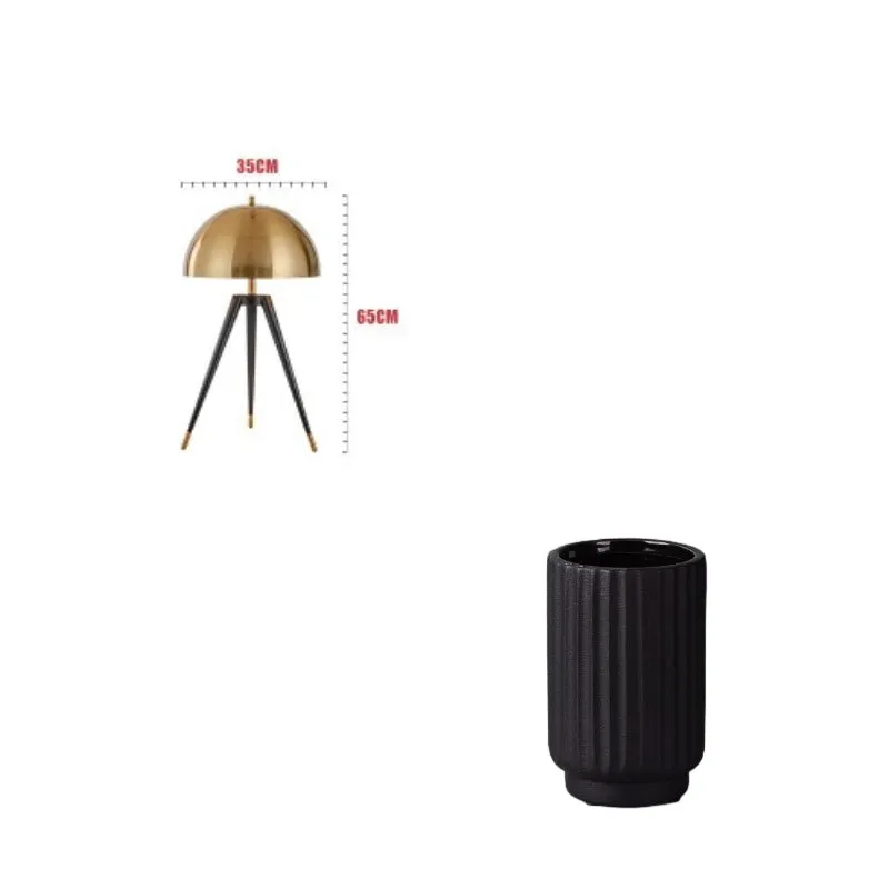 Post-modern tripod desk lamp with iron shade and plated finish