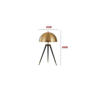 Post-modern tripod desk lamp with iron shade and plated finish
