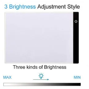 Three-speed dimming A4 LED cartoon transparent copy table drawing board with USB cable
