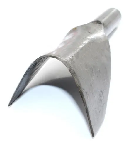 Six steel leather craft punch tools with half-round and V-shaped heads in sizes from 15mm to 40mm