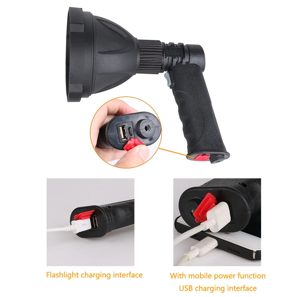 L2 strong light long-range bracket type flashlight black with tripod and USB cable
