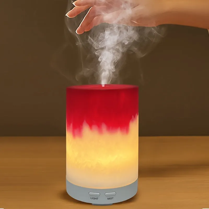 Electric humidifier for baby bedside with aromatherapy and ambient light, ABS resin body, red and green colour option