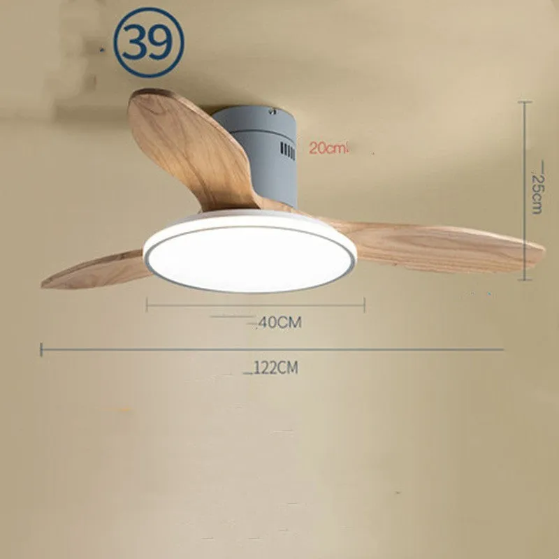 Ultra-thin ceiling fan light with remote control, 42 inch rubber blades in white
