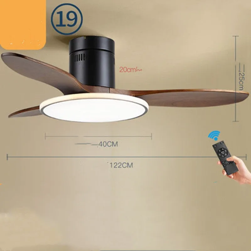 Ultra-thin ceiling fan light with remote control, 42 inch rubber blades in white