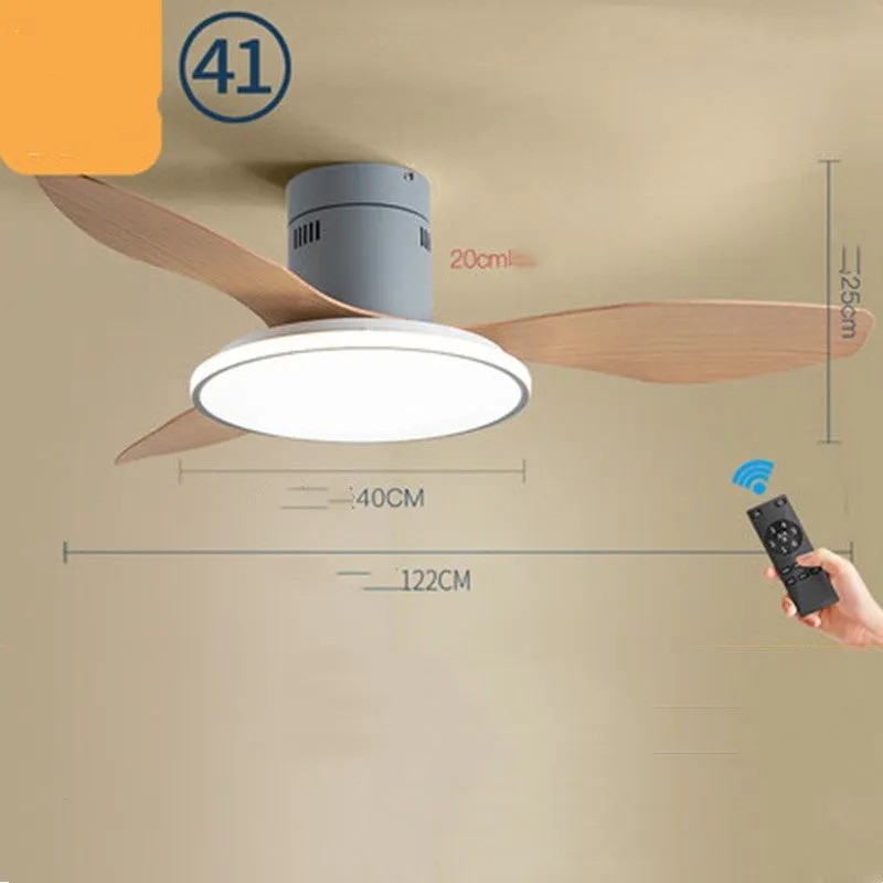 Ultra-thin ceiling fan light with remote control, 42 inch rubber blades in white