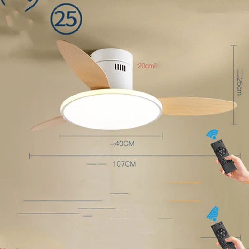 Ultra-thin ceiling fan light with remote control, 42 inch rubber blades in white