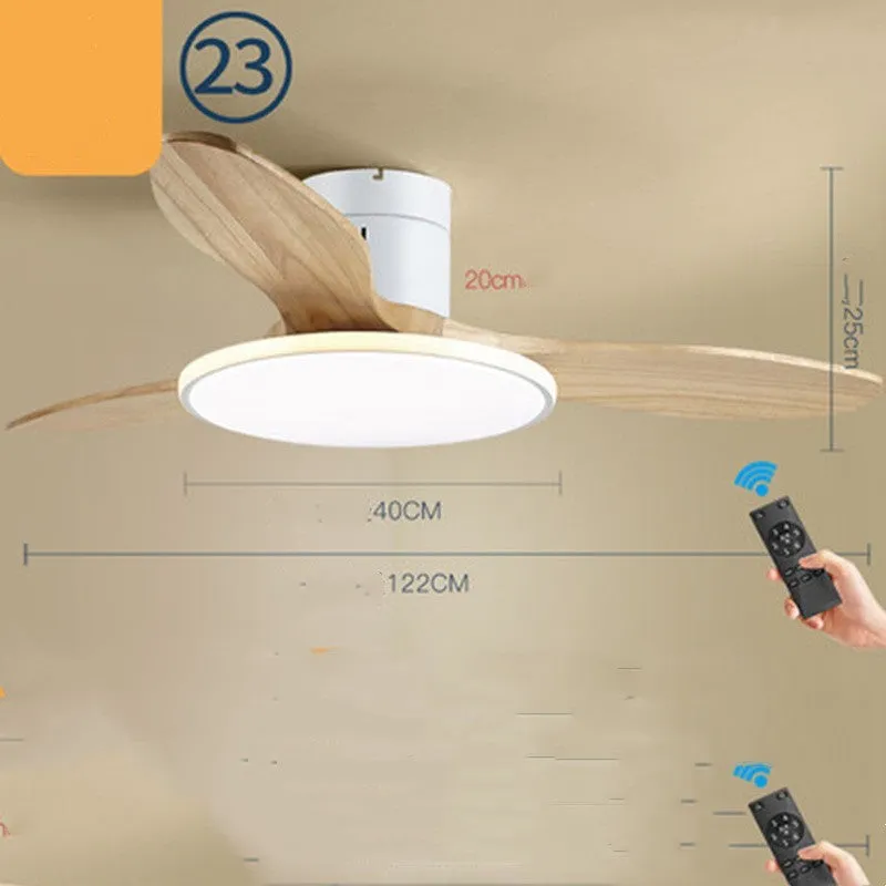 Ultra-thin ceiling fan light with remote control, 42 inch rubber blades in white