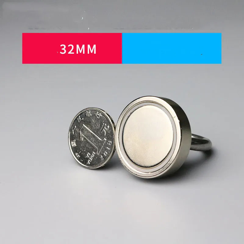 Round 60mm neodymium iron boron magnet salvage device with rope for iron retrieval