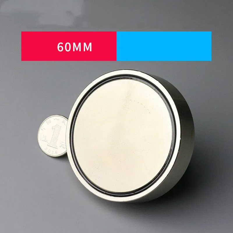 Round 60mm neodymium iron boron magnet salvage device with rope for iron retrieval