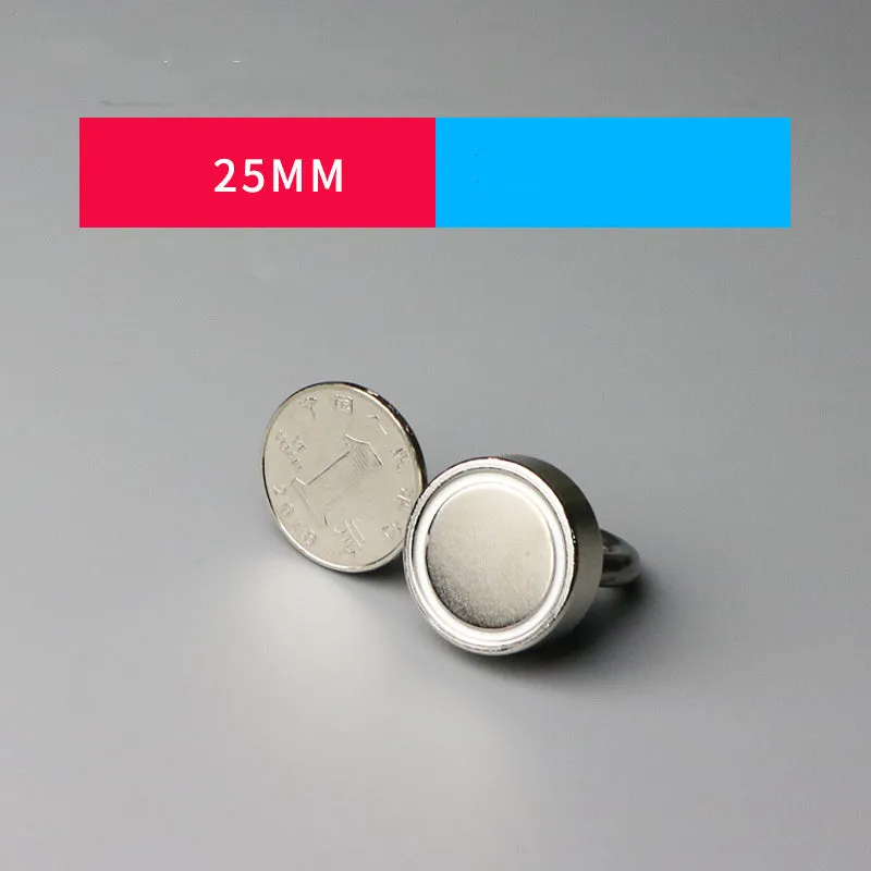 Round 60mm neodymium iron boron magnet salvage device with rope for iron retrieval