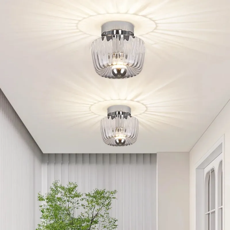 French ceiling light in transparent gold finish for bedroom or balcony 220V