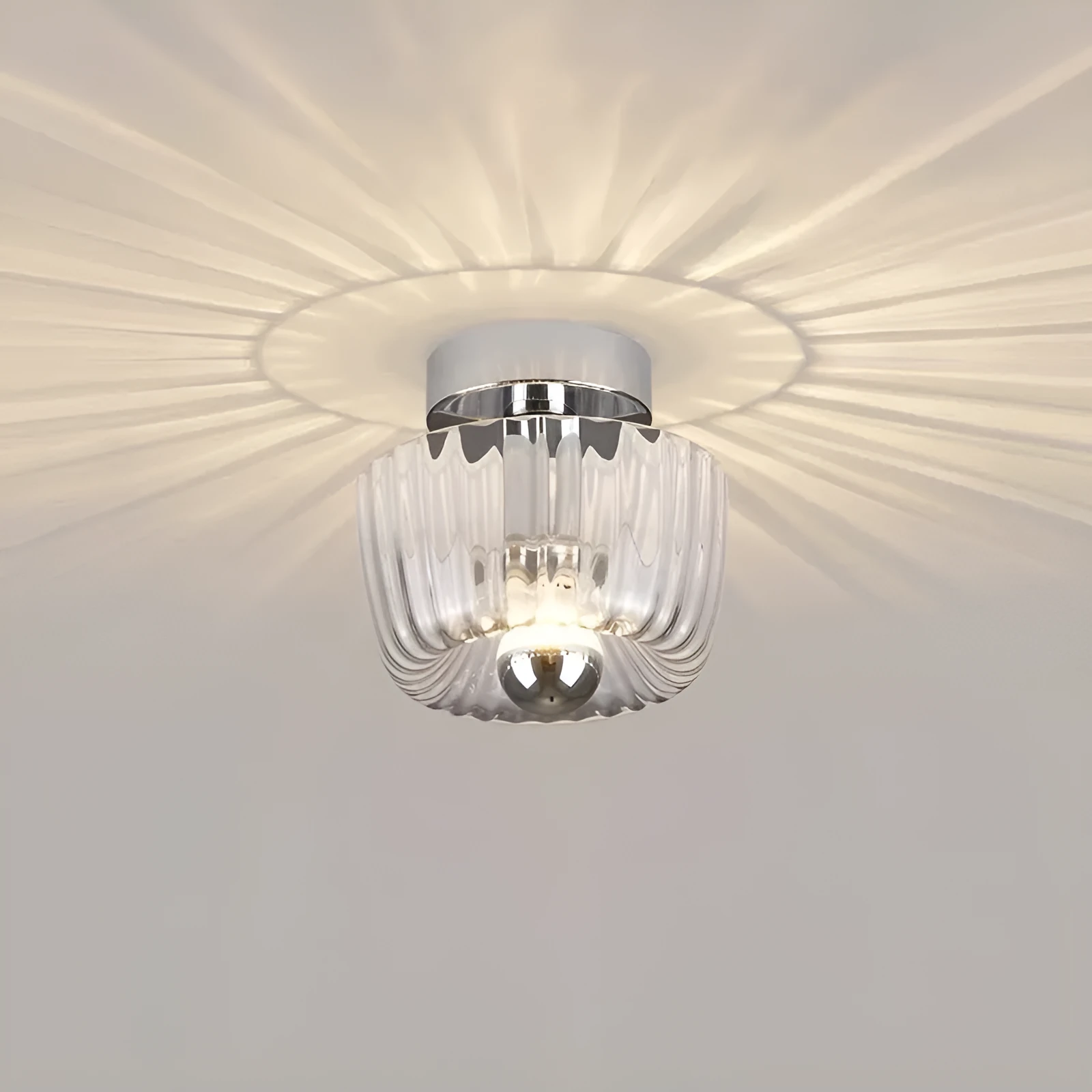 French ceiling light in transparent gold finish for bedroom or balcony 220V