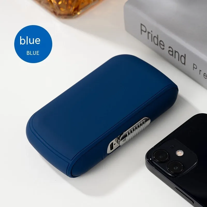 Cigarette case charging lighter in plastic with USB rechargeable, black colour, thick design