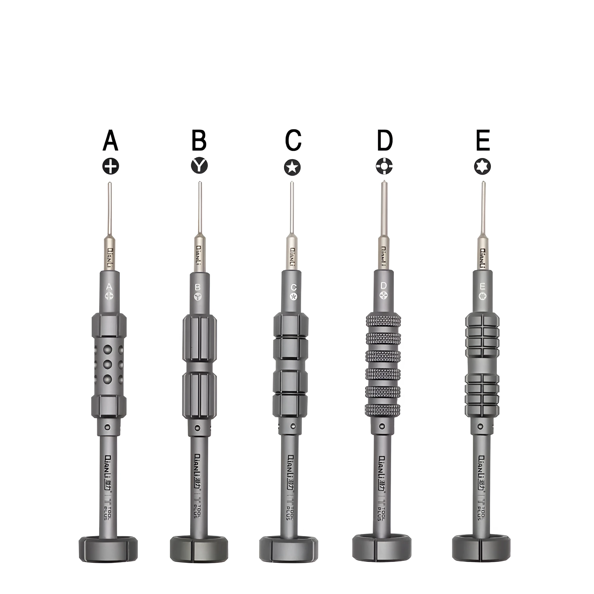 iPhone repair screwdriver with T2 cross triangle bits and aviation alloy aluminium handle