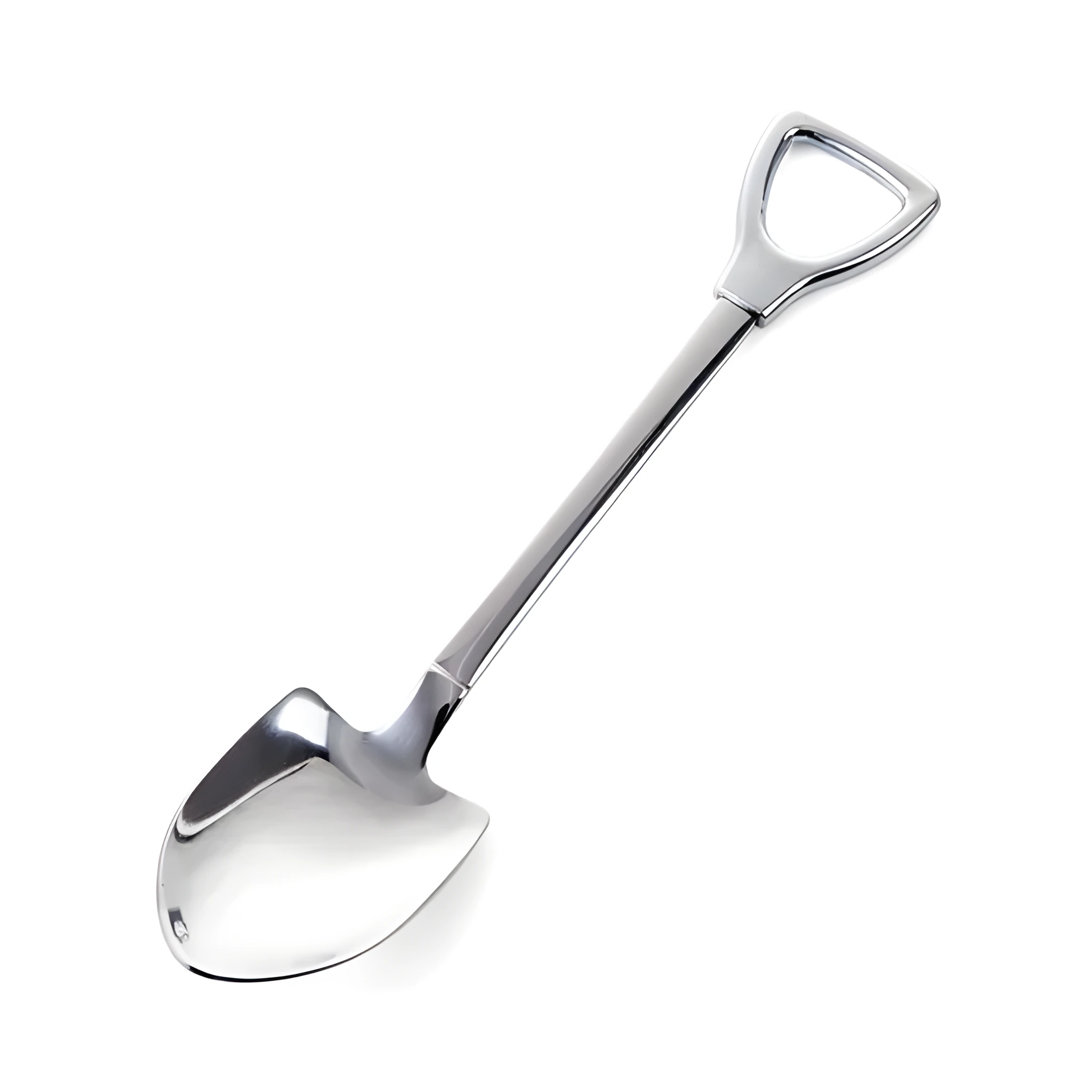 Children's dessert spoon in 201 stainless steel with mirror polish, green colour option, size M