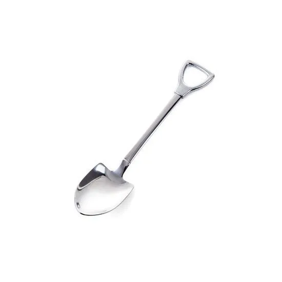 Children's dessert spoon in 201 stainless steel with mirror polish, green colour option, size M