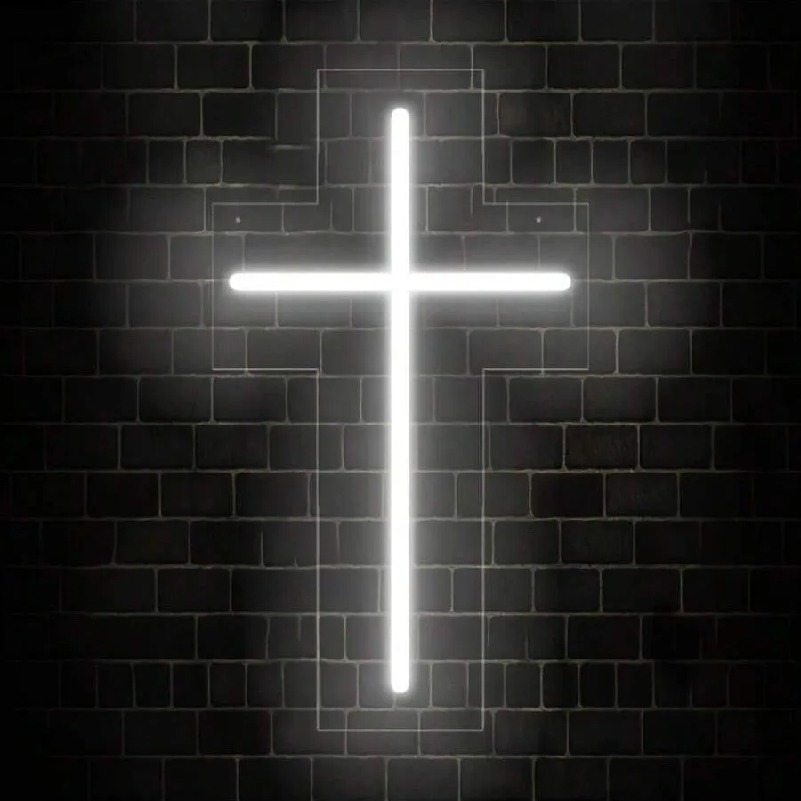 Neon cross glowing ambience light USB 5V powered modern simplicity word style 23cm or 40cm variants