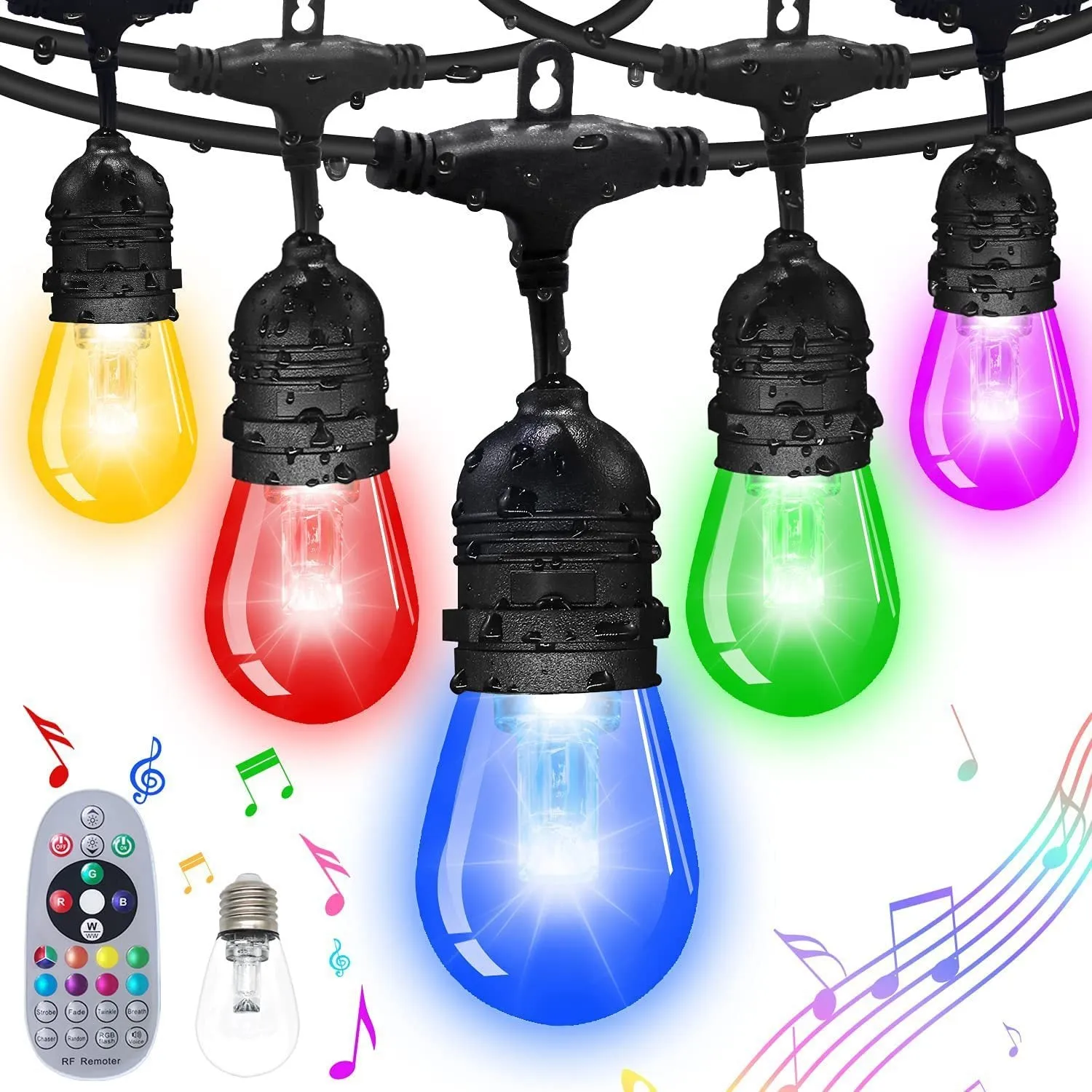 Outdoor waterproof RGB solar lights flower shaped 13 or 15 lights IP65 for courtyard garden