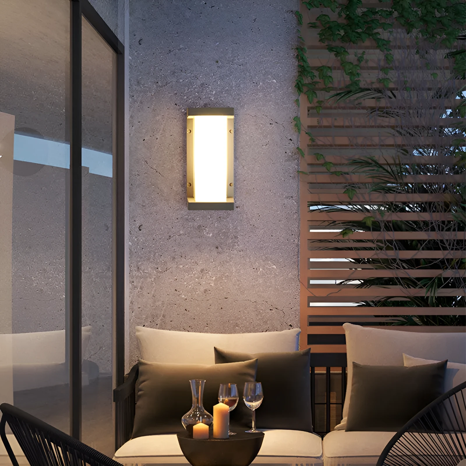 Retro outdoor waterproof square LED wall light with aluminium lampshade in European style