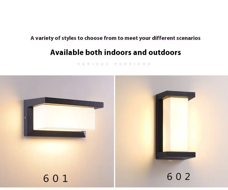 Retro outdoor waterproof square LED wall light with aluminium lampshade in European style