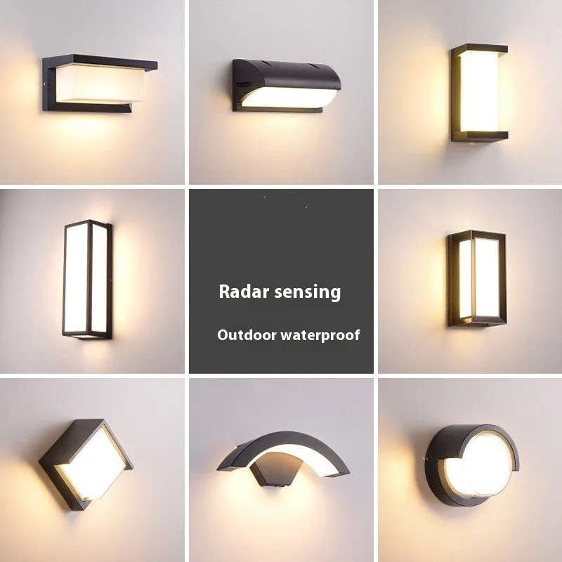 Retro outdoor waterproof square LED wall light with aluminium lampshade in European style