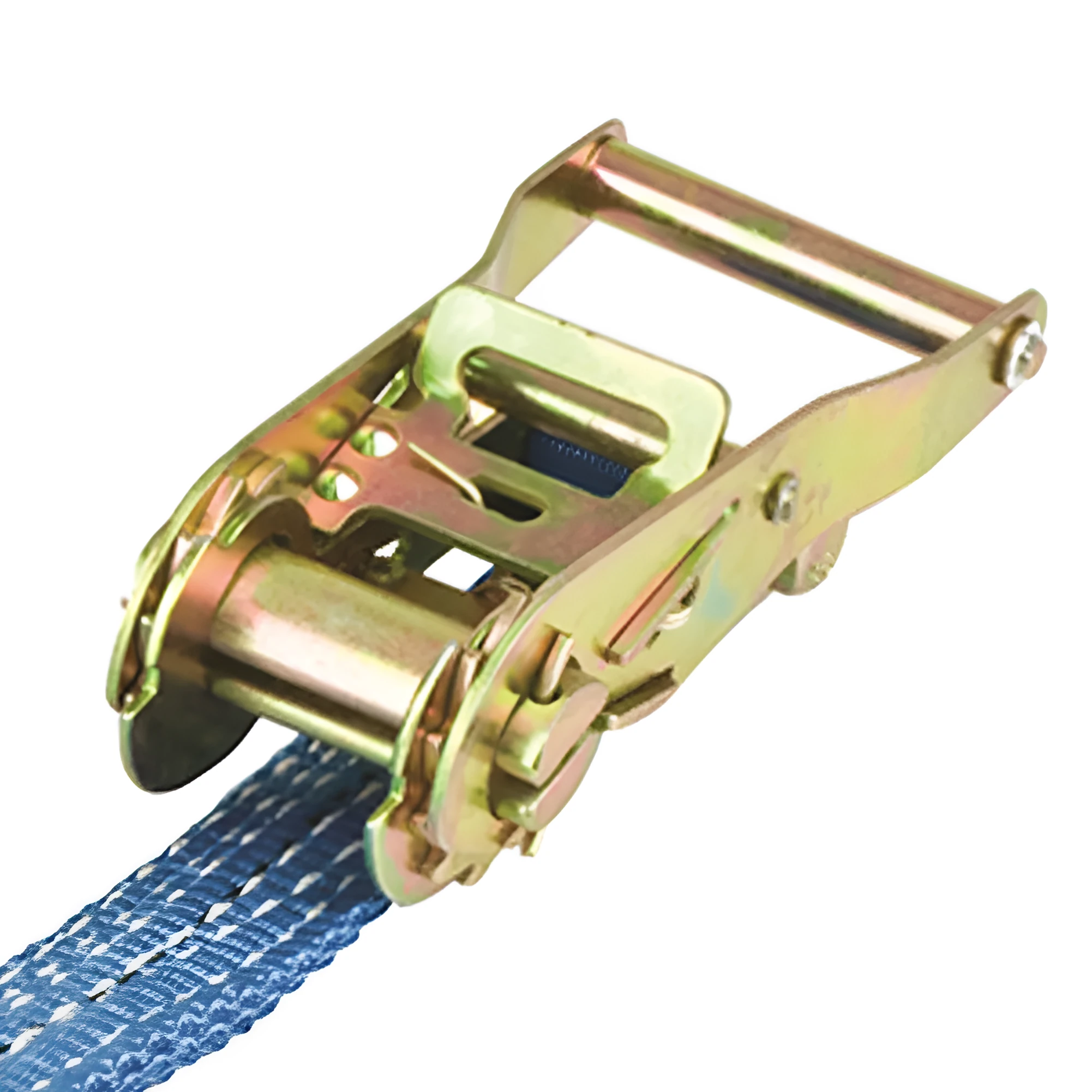 Ratchet tensioner furniture fastening strap with double hook system for cargo binding