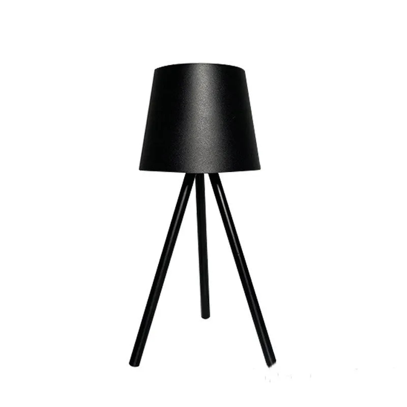 Simple charging LED night light desk lamp with triangle stand in black, 107 x 260mm, USB rechargeable