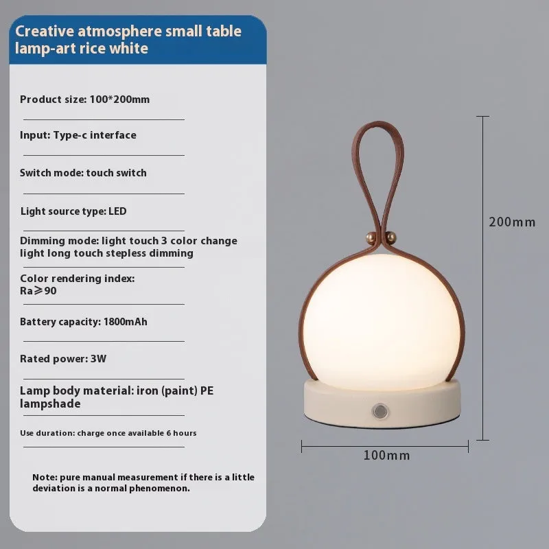 Outdoor camping portable small night lamp USB charging touch sensor modern simplicity desk lamp
