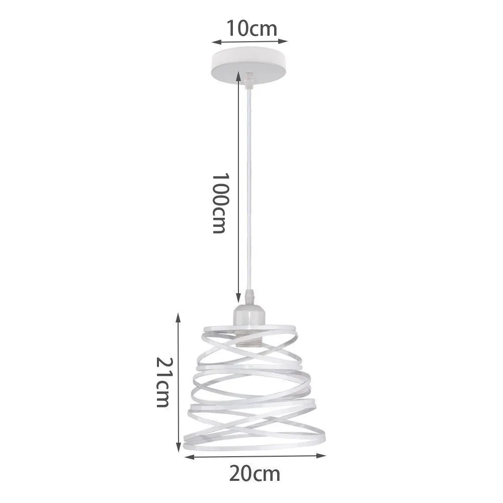 Spring chandelier iron ceiling lamp black white droplight for living room bedroom