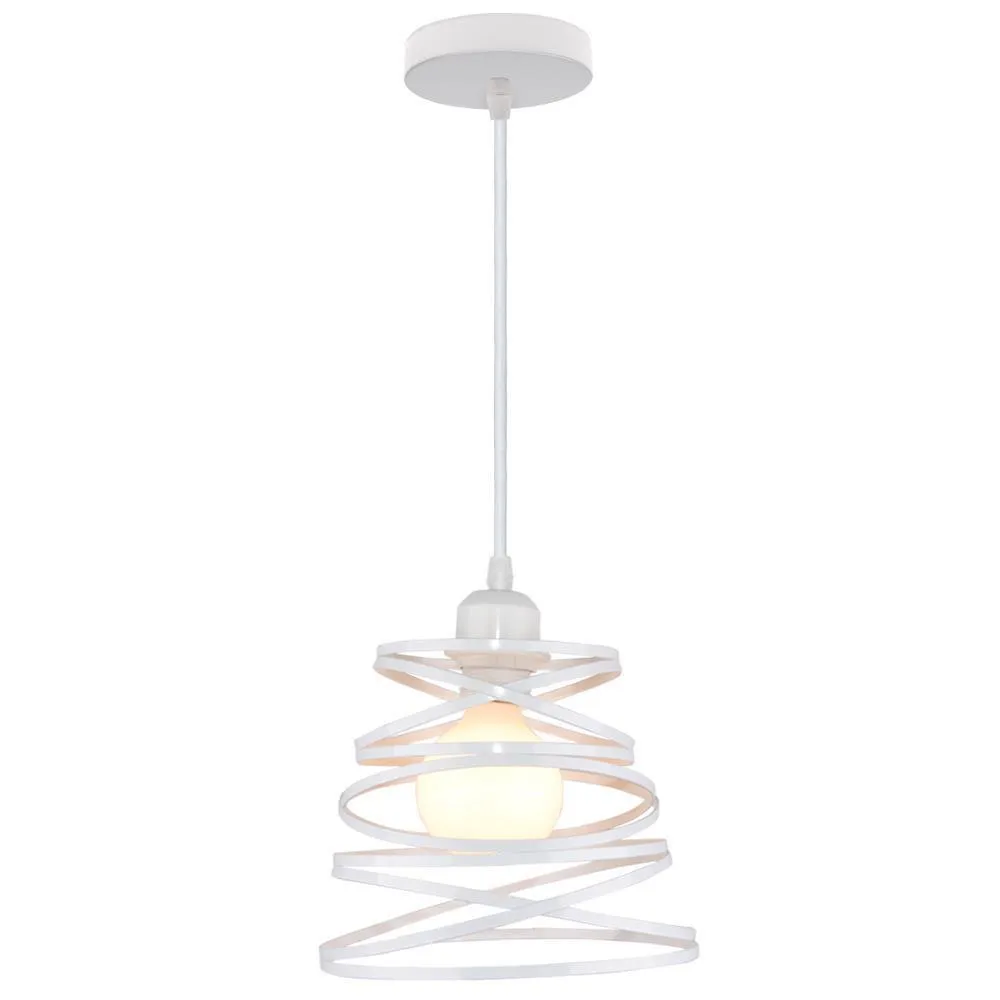 Spring chandelier iron ceiling lamp black white droplight for living room bedroom