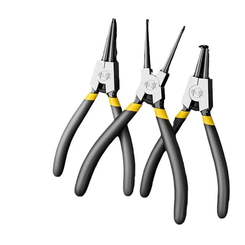 Boxed set of 4 industrial circlip pliers 7-inch high carbon steel for automotive repair