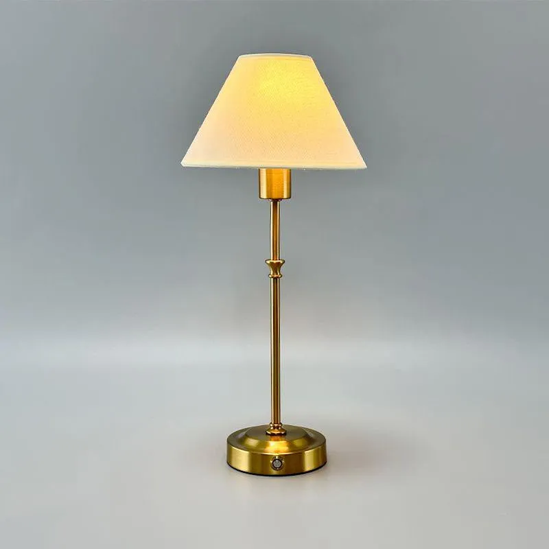 Gold alloy desk lamp with LED light source and three-step dimming button