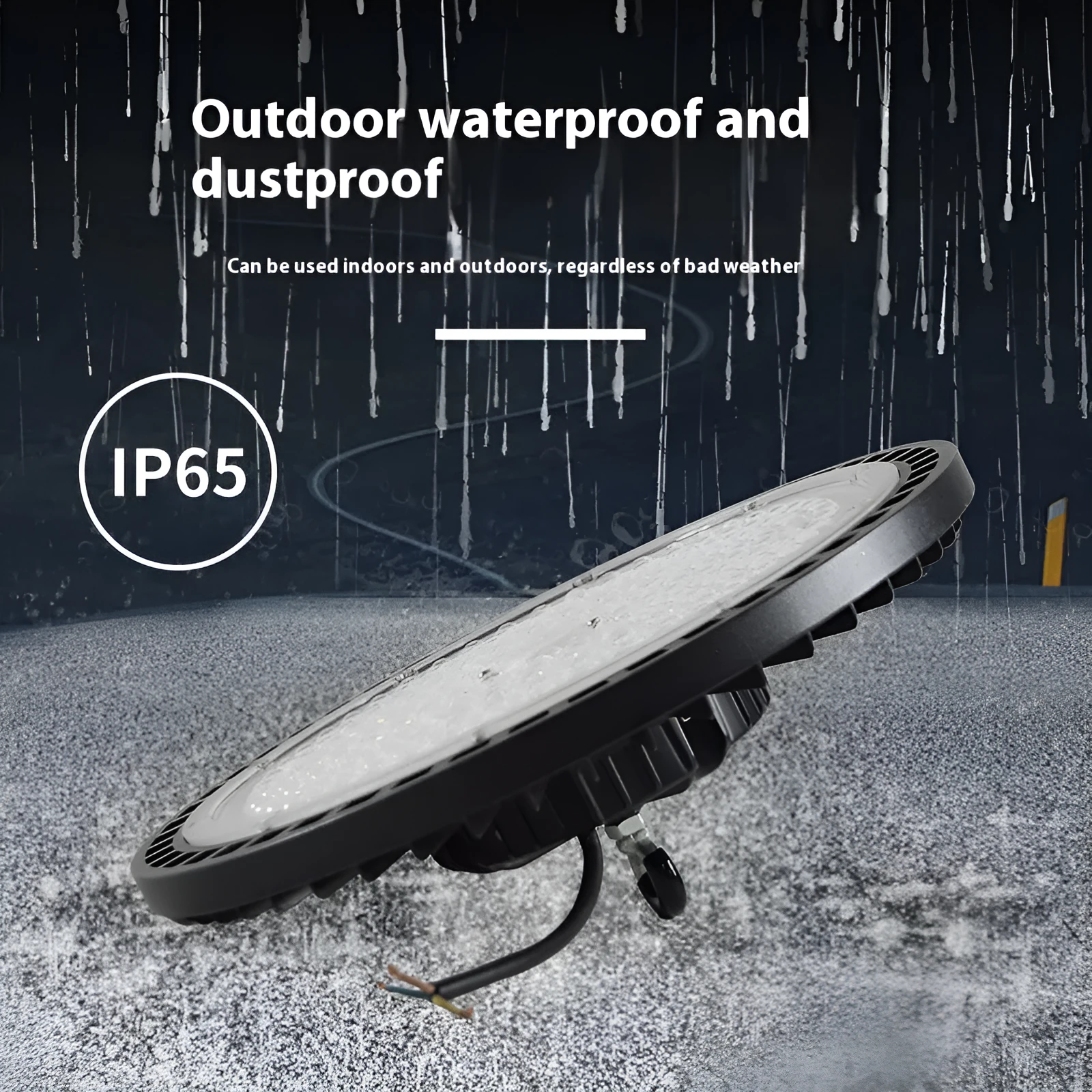 Waterproof UFO-shaped pendant lamp for industrial warehouse and factory lighting, white finish