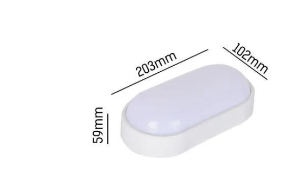 Oval moisture-proof LED wall light in black finish mounted on a porch wall