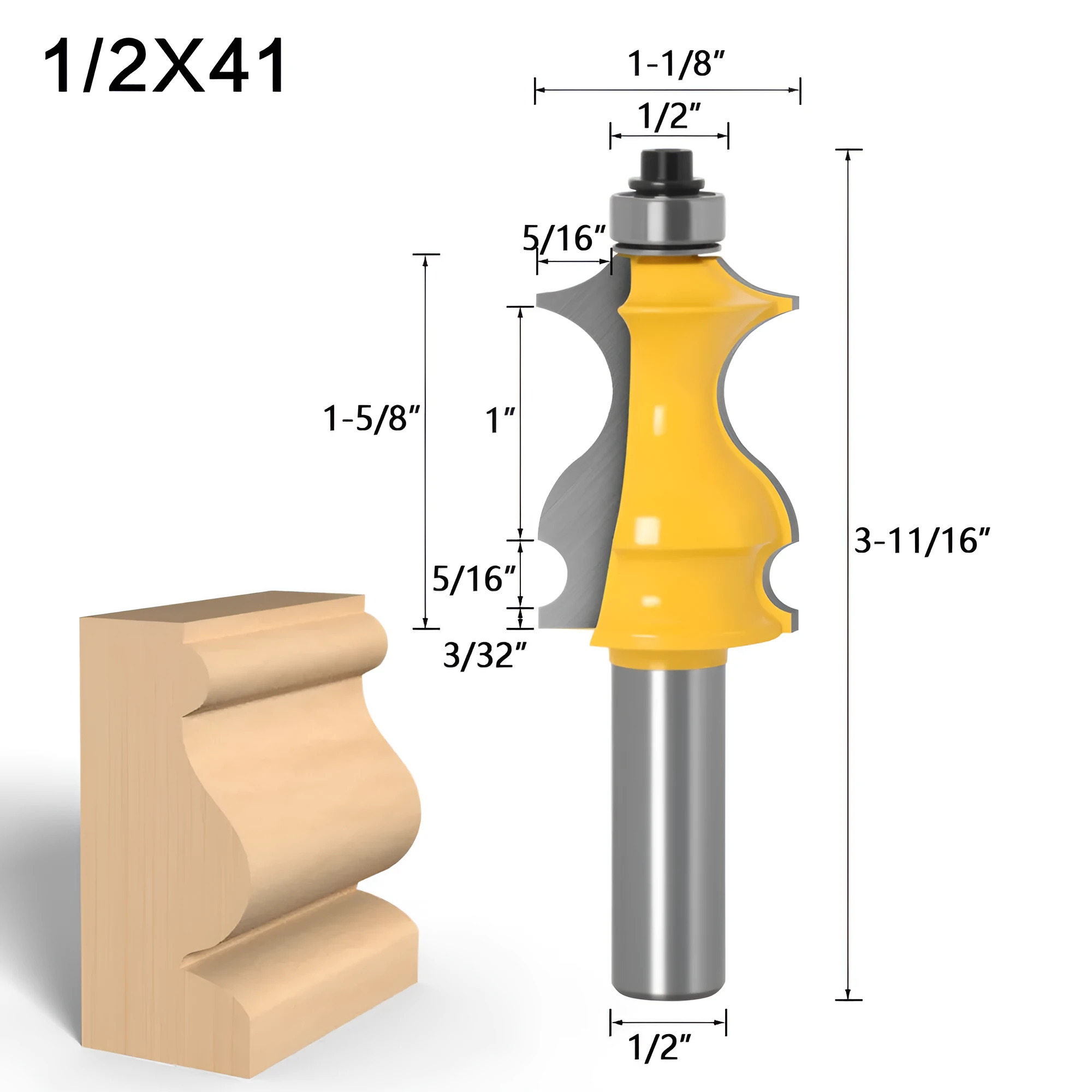 Fish-shaped armrest knife 12mm mould drill bit with YG6 alloy cutter head for wood line cutting