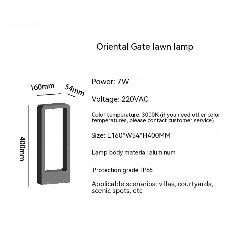 Aluminium outdoor lawn lamp LED landscape light wiring powered for garden pathway