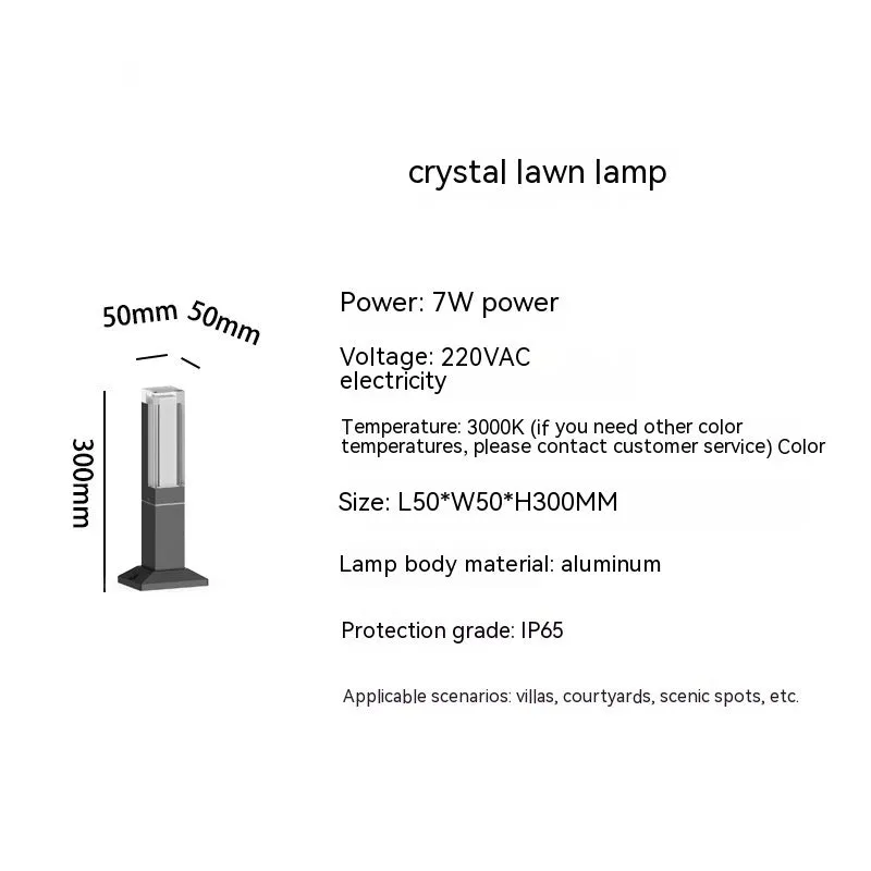 Aluminium outdoor lawn lamp LED landscape light wiring powered for garden pathway