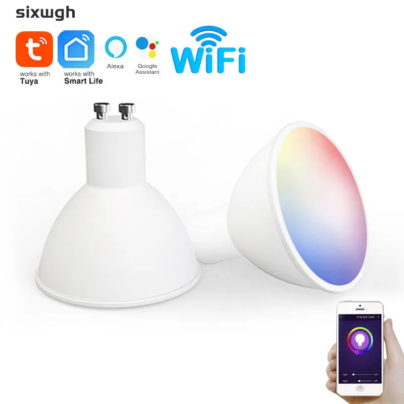 Smart GU10 RGBCCT 5W LED spotlight with wifi and voice control capabilities