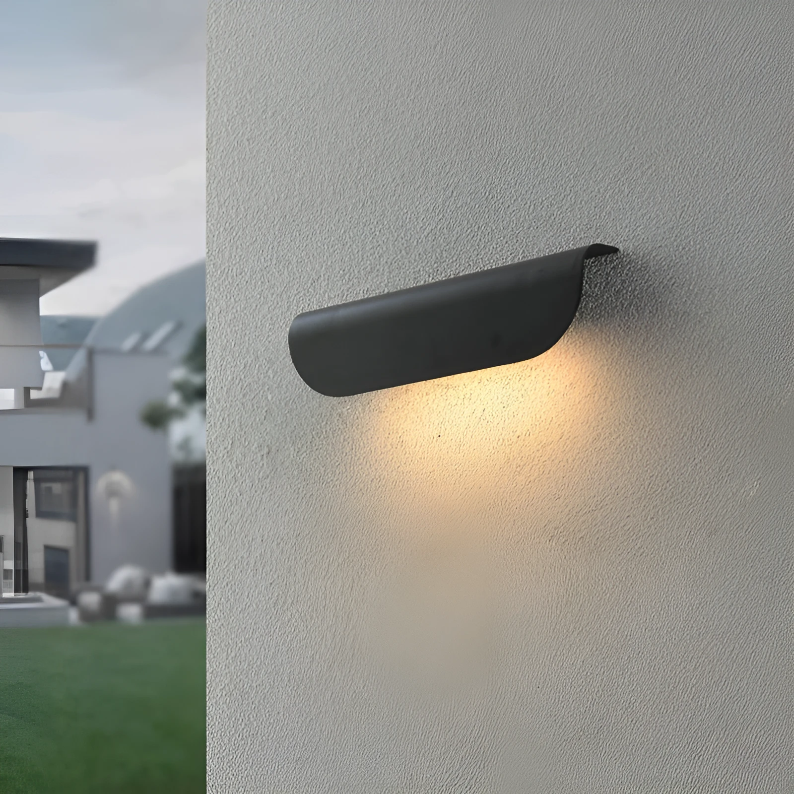 Waterproof outdoor wall lamp 300x80x60mm sand black minimalist design