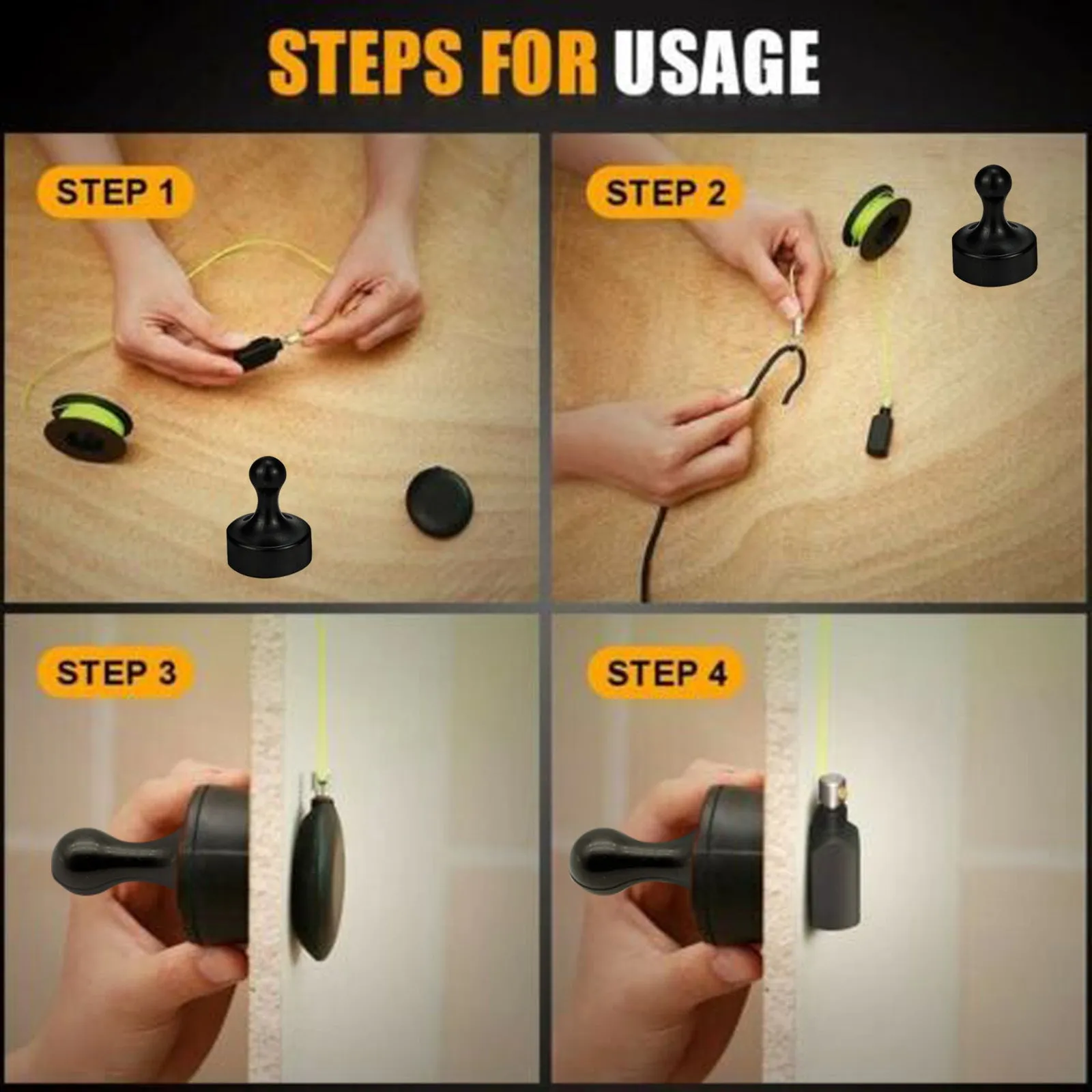 Magnetic nylon cable threader guide for conduit wire pulling, 10x5cm, upgraded version