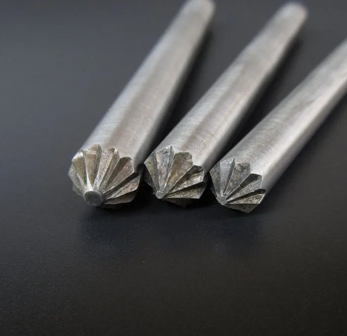 Silver DIY leather punch eye blossom chrysanthemum punch tool with 100mm length, 8mm or 11mm size options